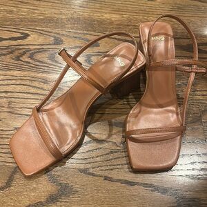 Mango brown heeled sandals (38)